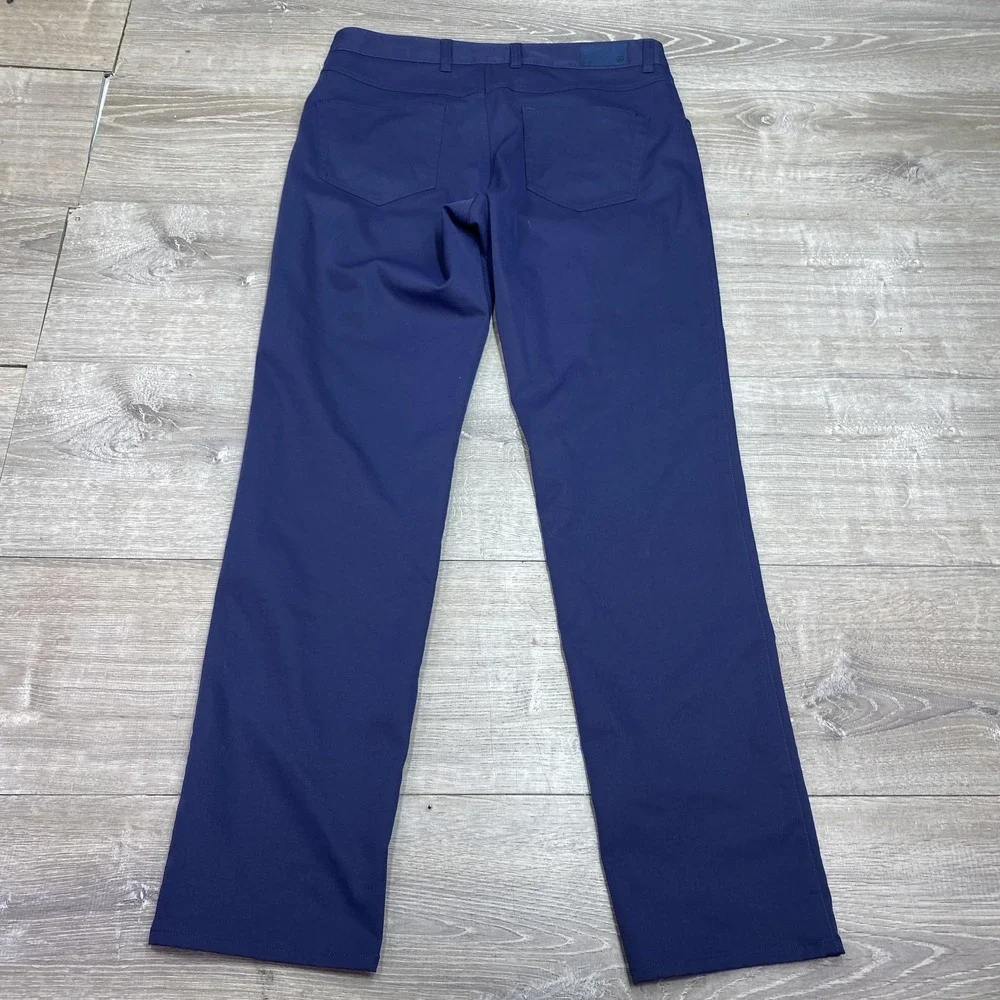 Peter Millar Pants Mens 33x32 Blue Stretch Chino Performance Golf 5-Pocket - Picture 5 of 9